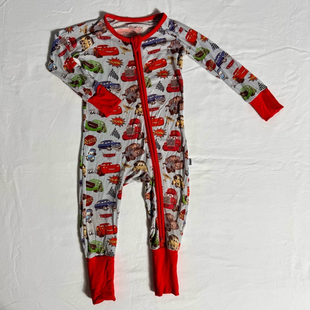 Bundle of Joy Company Cars One-Piece Pajamas Boys 3-6M Kachow Lightning McQueen